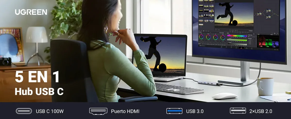 Adaptador Ugreen Hdmi Para Mac Multipuerto Usb C Hub - Imagen 3